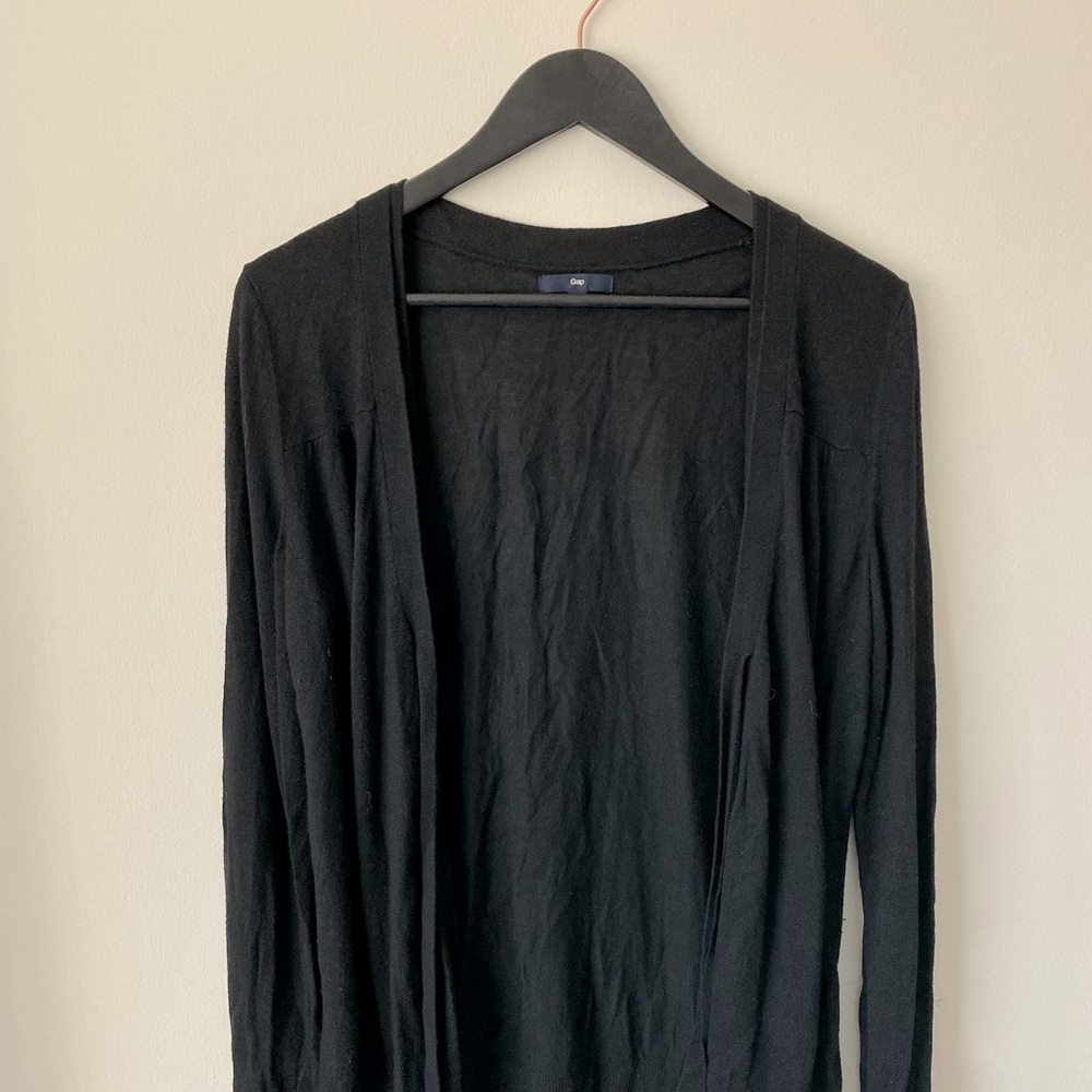 Gap black cardigan with tie front